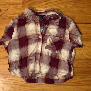 flannel crop top never worn before
